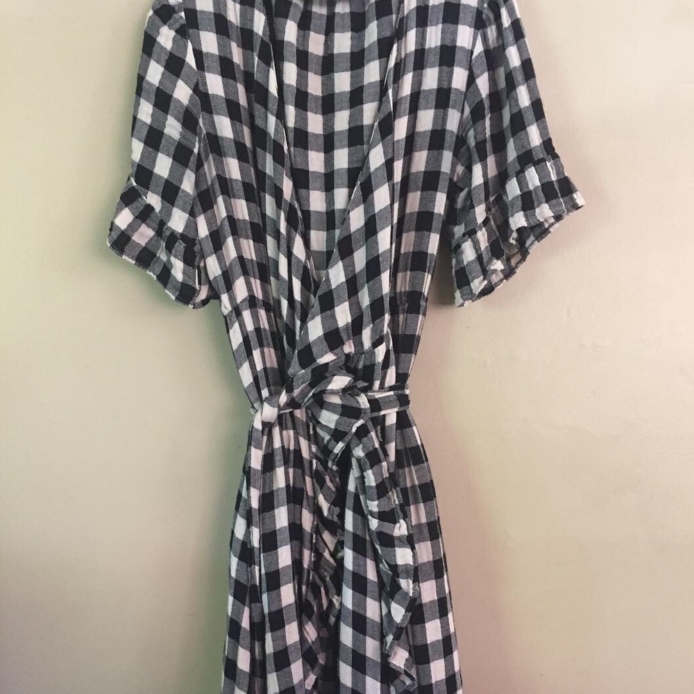 Anthro Isabella Sinclair Checkered Wrap Dress